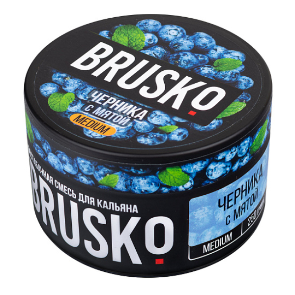 Смесь BRUSKO ЧЕРНИКА С МЯТОЙ (MEDIUM) 250 гр в Санкт-Петербурге
