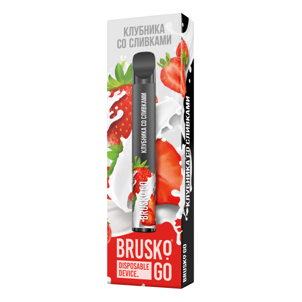 Одноразовая электронная сигарета Brusko Go Клубника Со Сливками 800 затяжек в Санкт-Петербурге