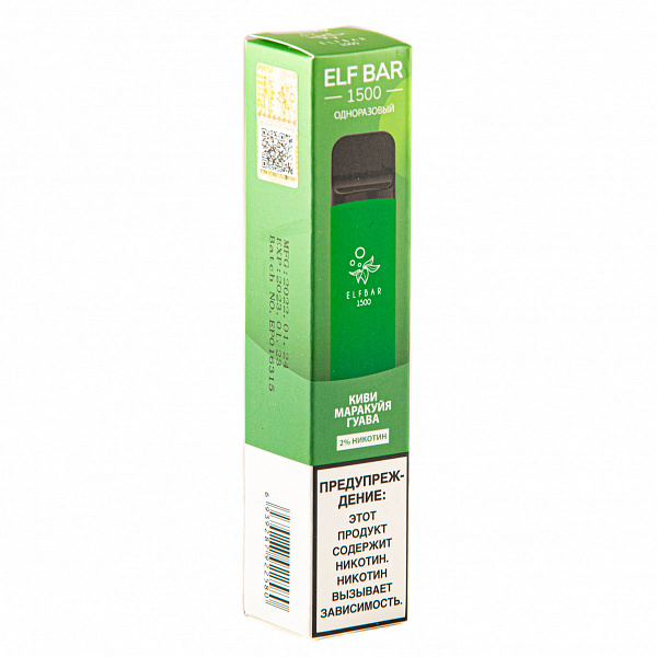 ELFBAR KIWI PASSION FRUIT GUAVA, 1500 тяг в Санкт-Петербурге