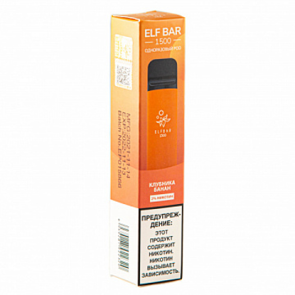 ELFBAR STRAWBERRY BANANA, 1500 тяг в Санкт-Петербурге