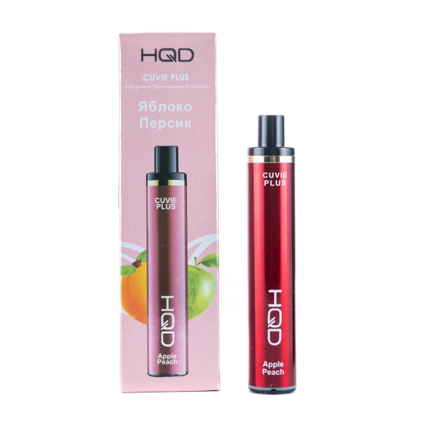 Одноразовая электронная сигарета HQD Cuvie Plus Apple Peach (Яблоко Персик) 1200 затяжек в Санкт-Петербурге