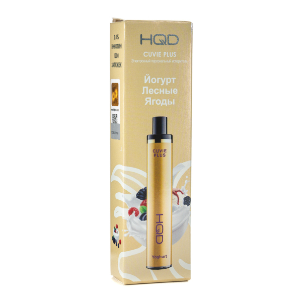 Одноразовая электронная сигарета HQD Cuvie Plus Yoghurt (Йогурт лесные ягоды) 1200 затяжек в Санкт-Петербурге