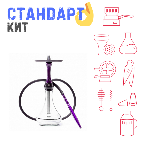 Набор с кальяном  Alpha Hookah X Purple СТАНДАРТ в Санкт-Петербурге