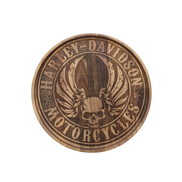 ХукаСтол Поднос Harley Davidson (Коричневый, Бук) для кальяна в Санкт-Петербурге