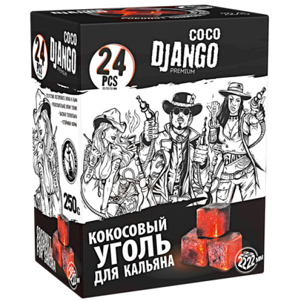 Уголь Coco Django для кальяна 24 шт в Санкт-Петербурге