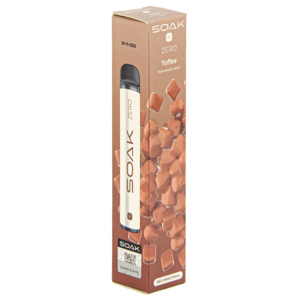 SOAK X ZERO Toffee 1500 затяжек (без никотина) в Санкт-Петербурге