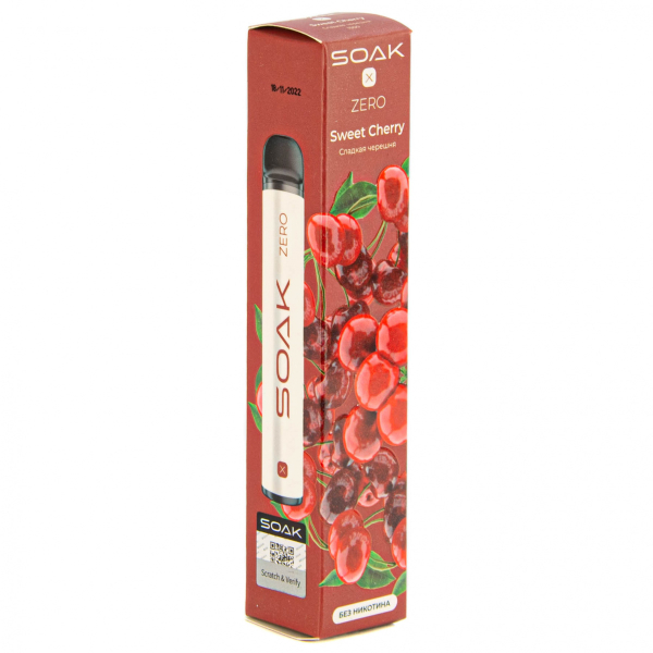 SOAK X ZERO Sweet cherry 1500 затяжек (без никотина) в Санкт-Петербурге