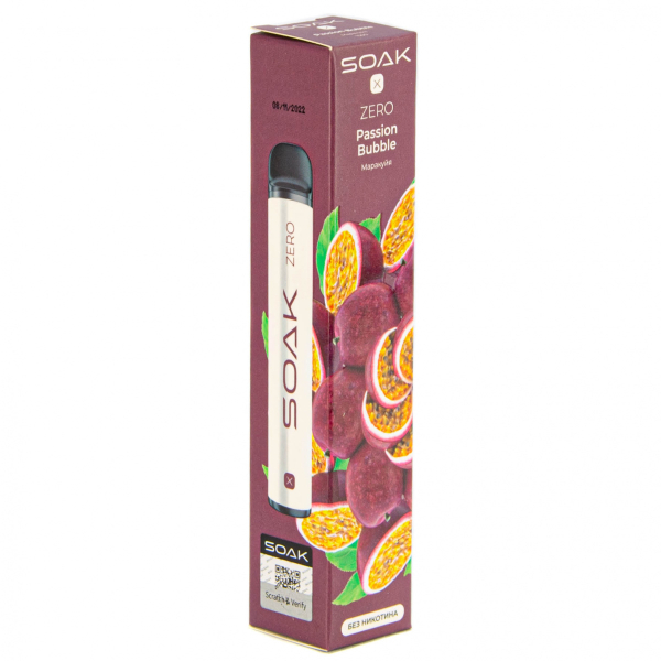 SOAK X ZERO Passion bubble 1500 затяжек (без никотина) в Санкт-Петербурге