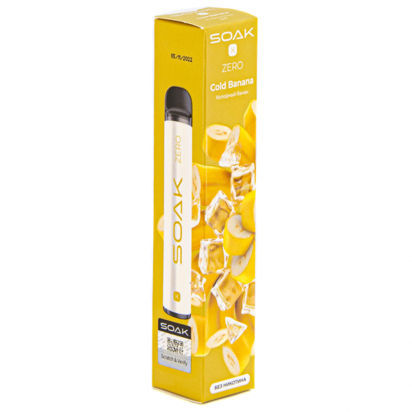 SOAK X ZERO Cold banana 1500 затяжек (без никотина) в Санкт-Петербурге