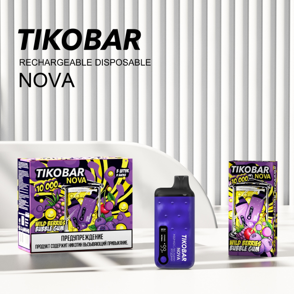 Электронка Tikobar Nova Жвачка С Лесными Ягодами 10000 Затяжек в Санкт-Петербурге