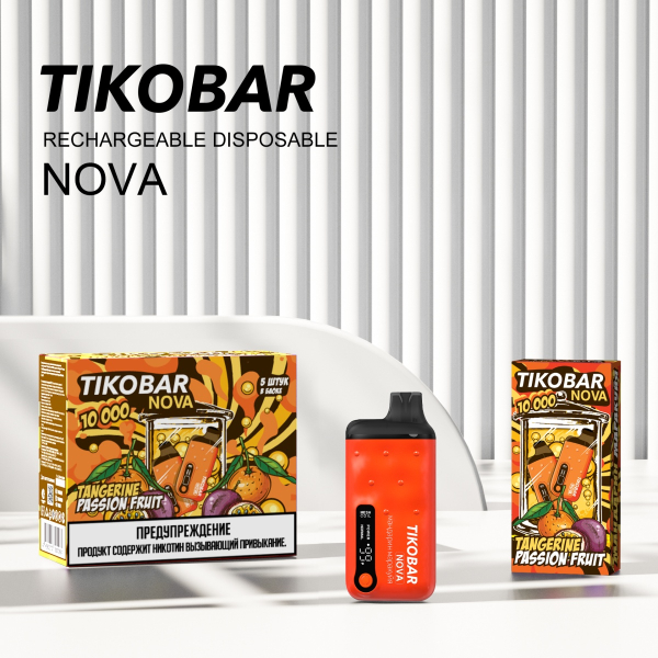 Электронка Tikobar Nova Мандарин Маракуйя 10000 Затяжек в Санкт-Петербурге