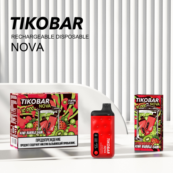 Электронка Tikobar Nova Клубника Киви Жвачка 10000 Затяжек в Санкт-Петербурге