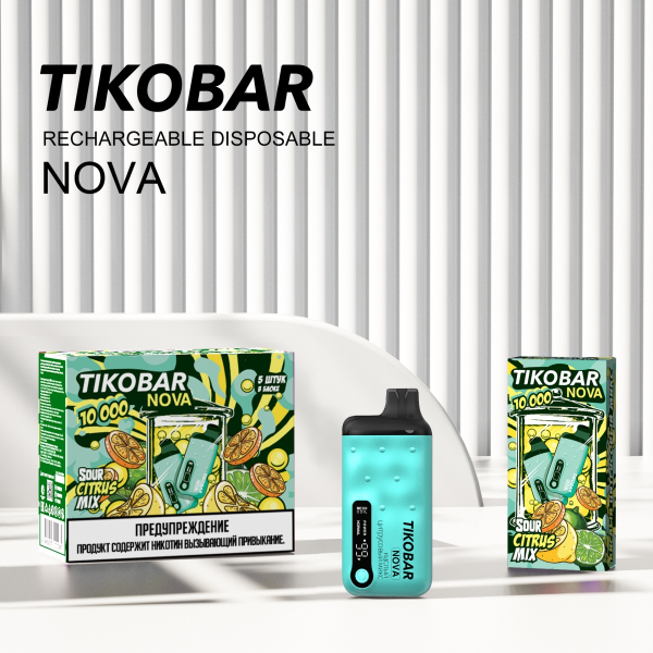 Электронка Tikobar Nova Кислый Цитрусовый Микс 10000 Затяжек в Санкт-Петербурге