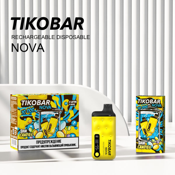 Электронка Tikobar Nova Кислые Конфеты 10000 Затяжек в Санкт-Петербурге