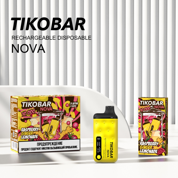 Электронка Tikobar Nova Малиново-Имбирный Лимонад 10000 Затяжек в Санкт-Петербурге