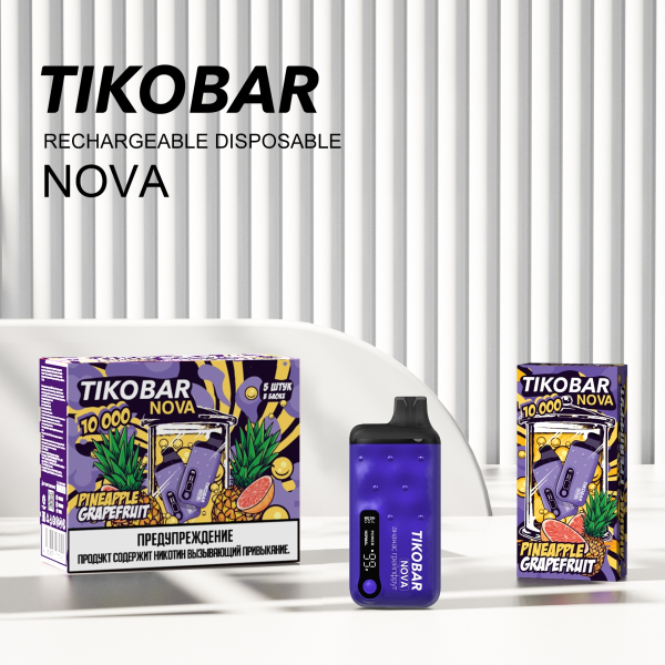Электронка Tikobar Nova Ананас Грейпфрут 10000 Затяжек в Санкт-Петербурге