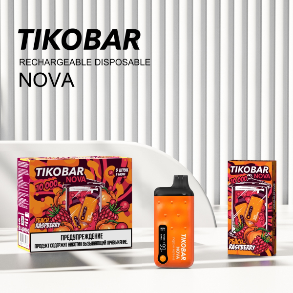 Электронка Tikobar Nova Персик Малина 10000 Затяжек в Санкт-Петербурге