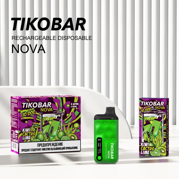 Электронка Tikobar Nova Киви Кактус Лайм 10000 Затяжек в Санкт-Петербурге