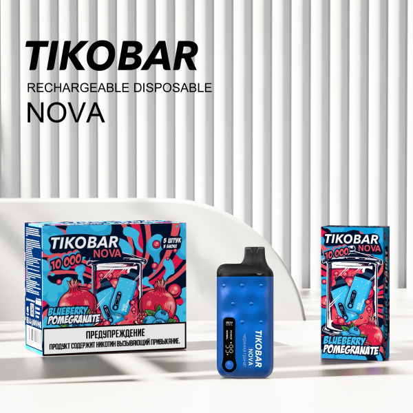 Электронка Tikobar Nova Черника Гранат 10000 Затяжек в Санкт-Петербурге