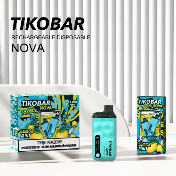 Электронка Tikobar Nova Лимон Мята 10000 Затяжек в Санкт-Петербурге