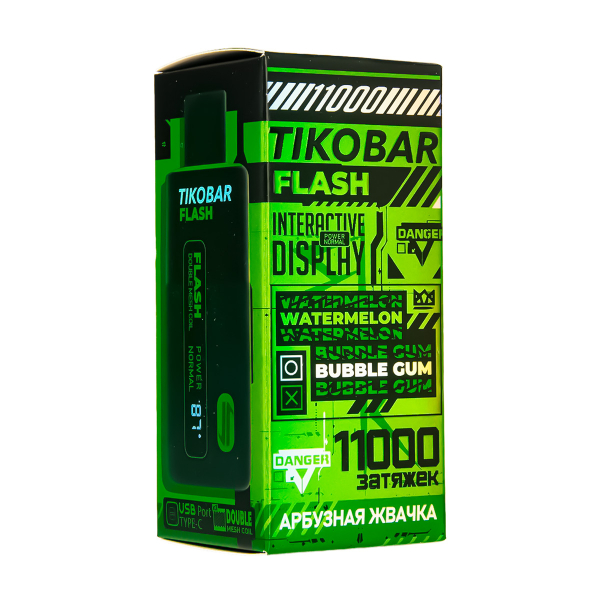 Электронка Tikobar Flash Арбузная Жвачка 11000 Затяжек в Санкт-Петербурге