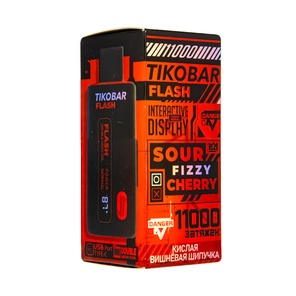 Электронка Tikobar Flash Кислая Вишнёвая Шипучка 11000 Затяжек в Санкт-Петербурге