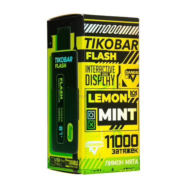 Электронка Tikobar Flash Лимон Мята 11000 Затяжек в Санкт-Петербурге