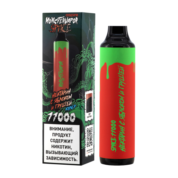 Электронка Monstervapor Space Нектарин Яблоко И Груша (11000 Затяжек) в Санкт-Петербурге