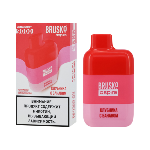 Электронка Brusko Longparty Клубника И Банан (9000 Затяжек) в Санкт-Петербурге