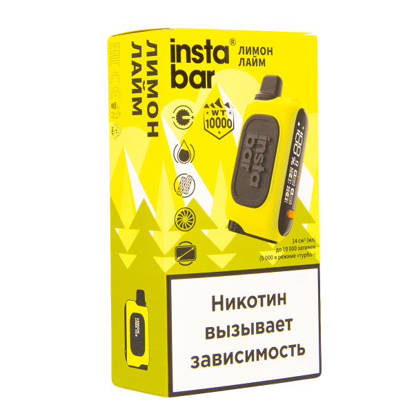Электронка Plonq Instabar Лимон Лайм (10000 Затяжек) 20 Мг в Санкт-Петербурге