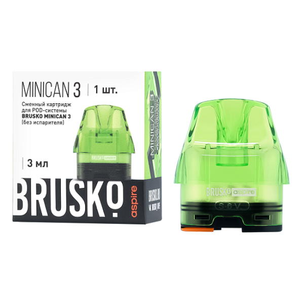 Сменный Картридж Brusko Minican 3, (Зелёный), 3 Мл, Упак. 1 Шт в Санкт-Петербурге