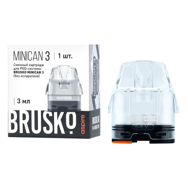 Сменный Картридж Brusko Minican 3, (Прозрачный), 3 Мл, Упак. 1 Шт в Санкт-Петербурге