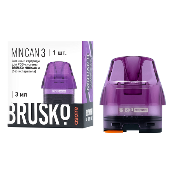 Сменный Картридж Brusko Minican 3, (Фиолетовый), 3 Мл, Упак. 1 Шт в Санкт-Петербурге