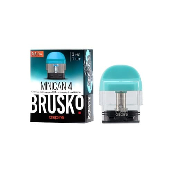 Сменный Картридж Brusko Minican 4 (3Мл) 0,8 Ом, Упак. 1 Шт голубой в Санкт-Петербурге