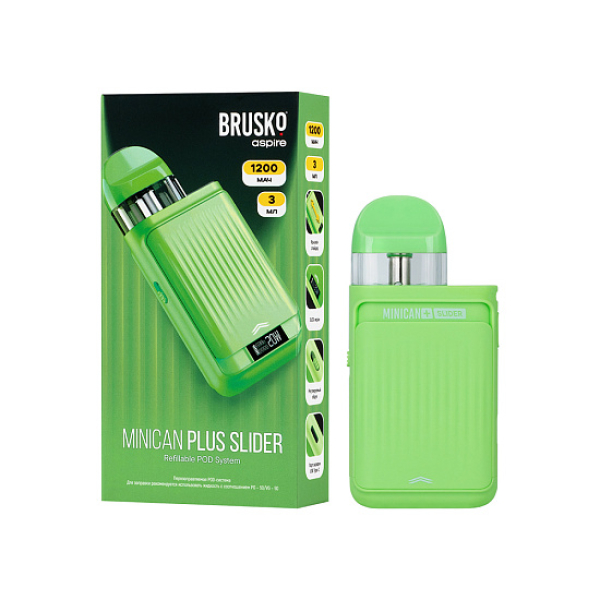 POD-система Brusko Minican Plus Slider Зелёный в Санкт-Петербурге