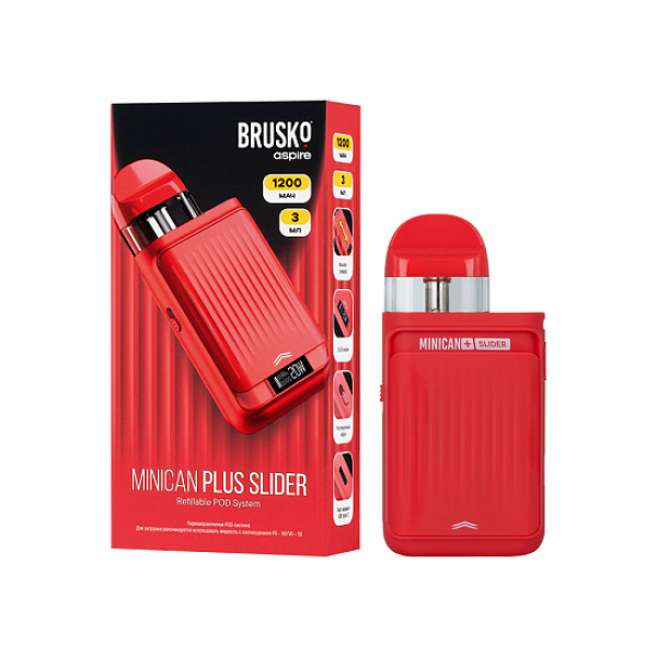 POD-система Brusko Minican Plus Slider Красный в Санкт-Петербурге