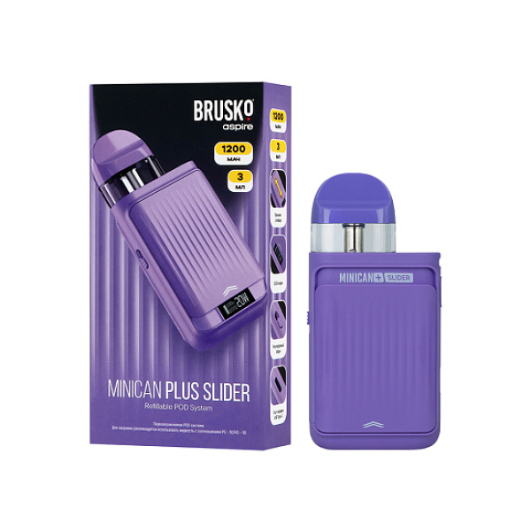 POD-система Brusko Minican Plus Slider Фиолетовый в Санкт-Петербурге