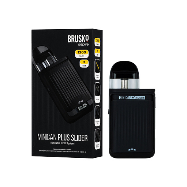 POD-система Brusko Minican Plus Slider Чёрный в Санкт-Петербурге