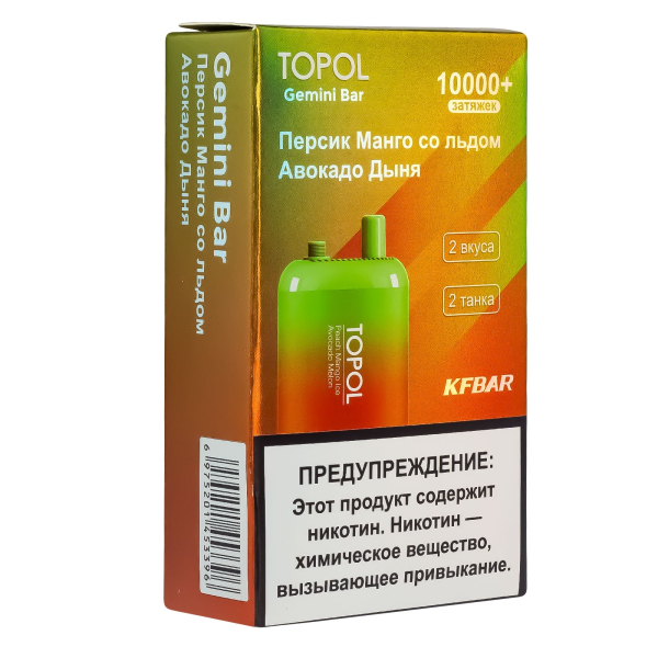 Электронка Topol Gemini Bar Peach Mango Ice | Avocado Melon 10000 тяг в Санкт-Петербурге