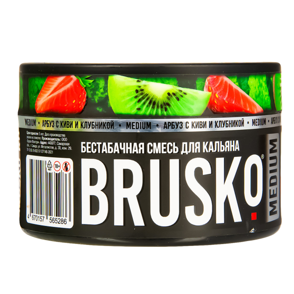 Бестабачная смесь Brusko Medium Арбуз С Киви И Клубникой 250 грамм в Санкт-Петербурге