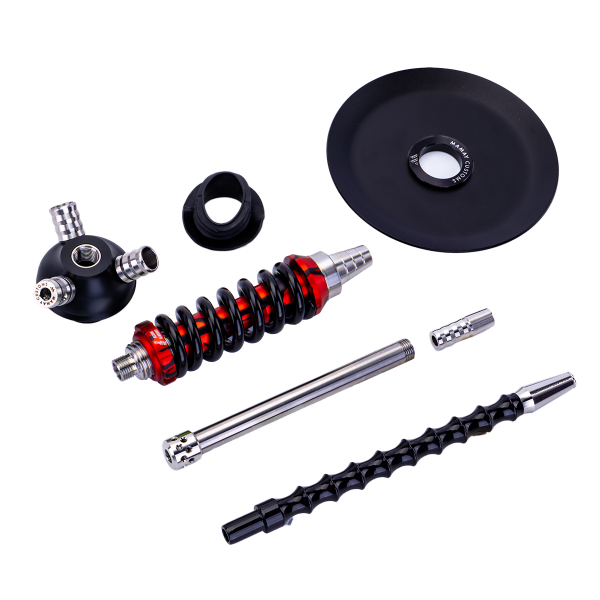 Кальян Mamay Customs Coilover Micro Чёрно Красный Сплеш в Санкт-Петербурге