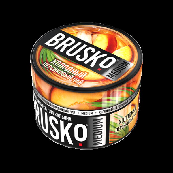 Бестабачная смесь Brusko Холодный Персиковый Чай Medium 50 грамм в Санкт-Петербурге