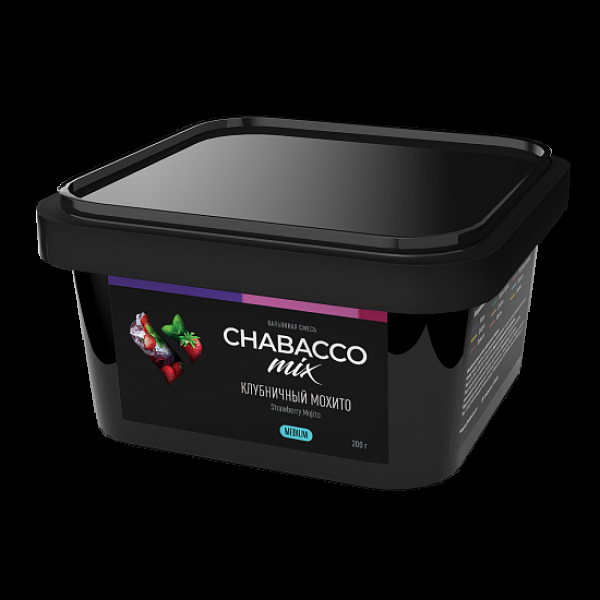Бестабачная смесь Chabacco Mix Strawberry Mojito Клубничный Мохито  Medium 200 грамм в Санкт-Петербурге