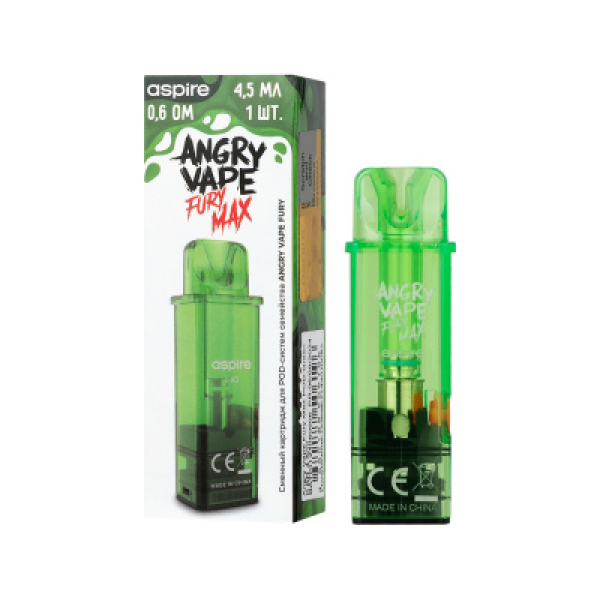 Картридж Angry Vape Fury Max Зелёный 45 мл 0.6 Ом ( 1 шт.) в Санкт-Петербурге