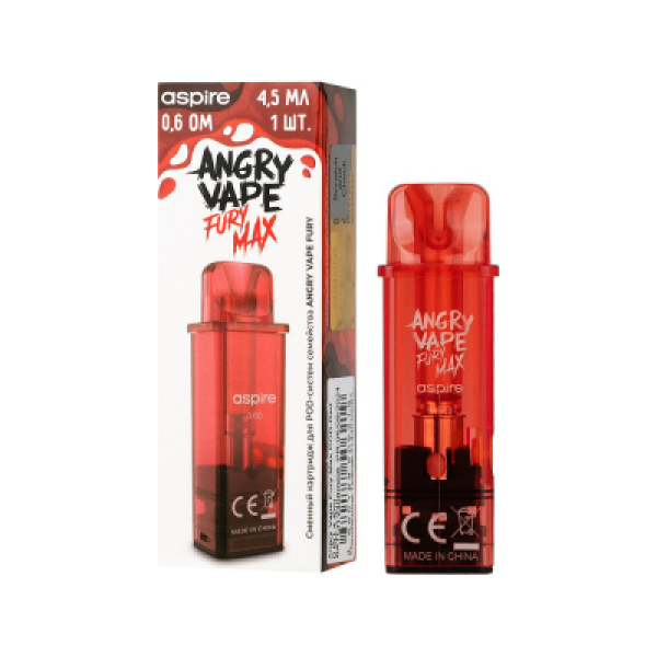 Картридж Angry Vape Fury Max Красный 45 мл 0.6 Ом ( 1 шт.) в Санкт-Петербурге