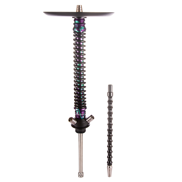 Кальян Mamay Customs Coilover Большой  Пурпурный/бирюзовый Сплеш Чёрный в Санкт-Петербурге